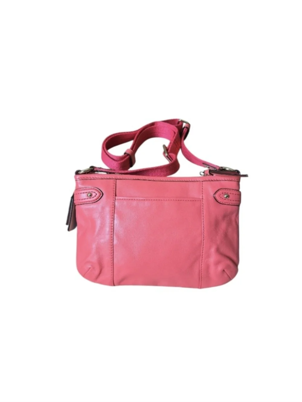 Coach Pink Daisy Spectator Coral Pink Leather Crossbody Bag EUC
